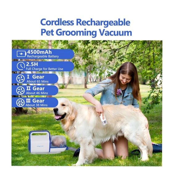 Cordless Rechargeable Pet Grooming Kit and Vacuum - Picture 4 of 8